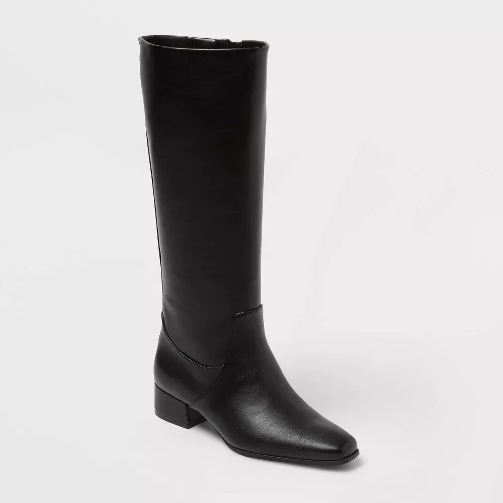 Women's Rhi‎ Wide Calf Knee Boots – Universal Thread Black 7WC New With Tags